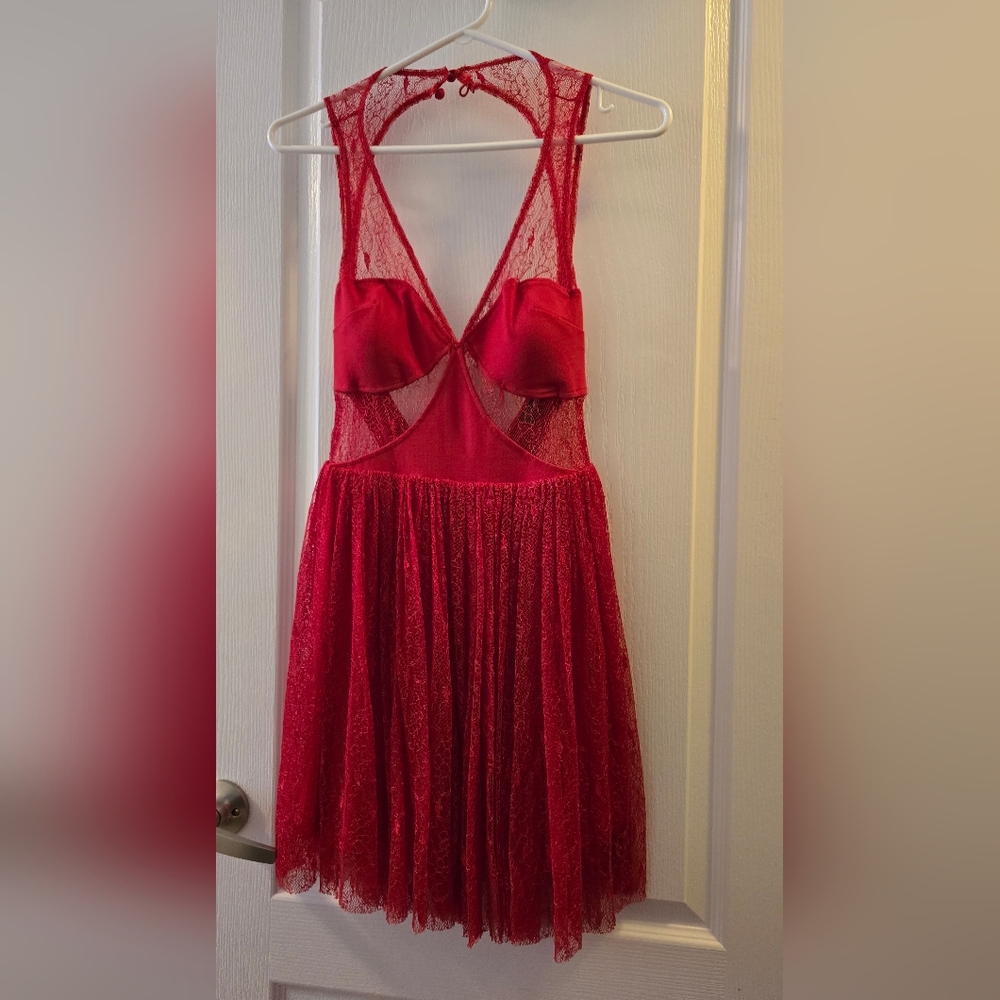 ASOS Petite Red Lace Chemise